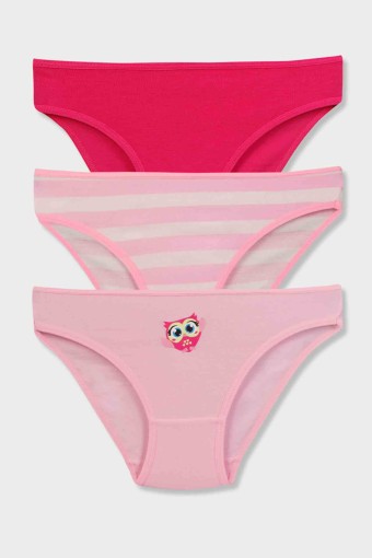 Domi - Domi Kids Kız Çocuk Bikini Külot 3'lü - Asorti