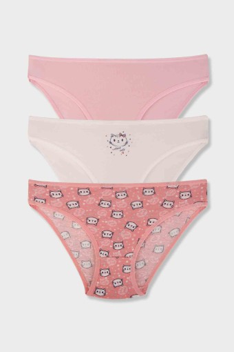 Domi - Domi Kids Kız Çocuk Bikini Külot 3'lü - Asorti