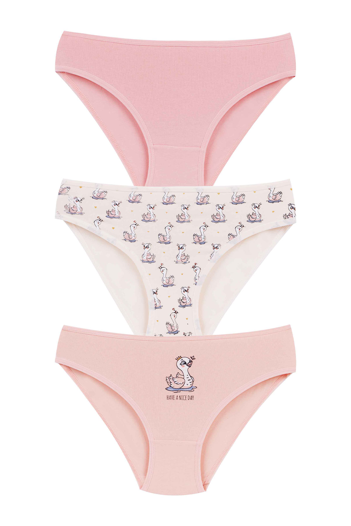 Domi Kids Kız Çocuk Bikini Külot 3'lü - Asorti - Thumbnail