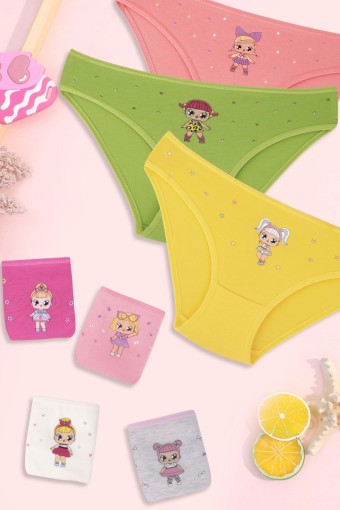 Domi - Domi Kids Kız Çocuk Bikini Külot 7'li - Asorti