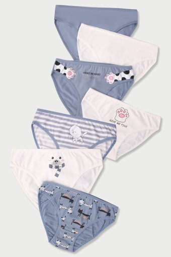 Domi - Domi Kids Kız Çocuk Bikini Külot 7'li - Asorti