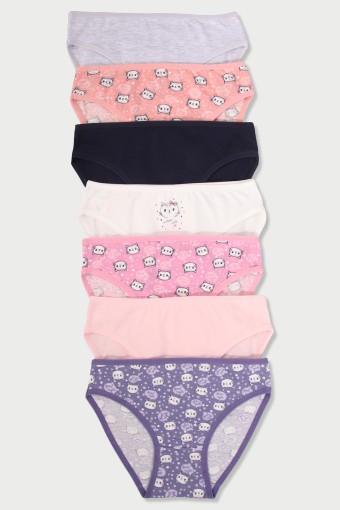 Domi - Domi Kids Kız Çocuk Bikini Külot 7'li - Asorti