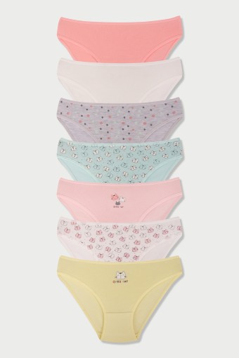 Domi - Domi Kids Kız Çocuk Bikini Külot 7'li - Asorti