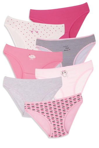 Domi - Domi Kids Kız Çocuk Bikini Külot 7'li - Asorti