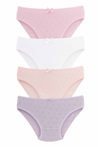 Domi - Domi Kids Kız Çocuk Bikini Külot Transferli