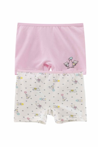 Domi - Domi Kids Kız Çocuk Boxer 2'li - Asorti