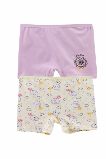 Domi - Domi Kids Kız Çocuk Boxer 2'li - Asorti