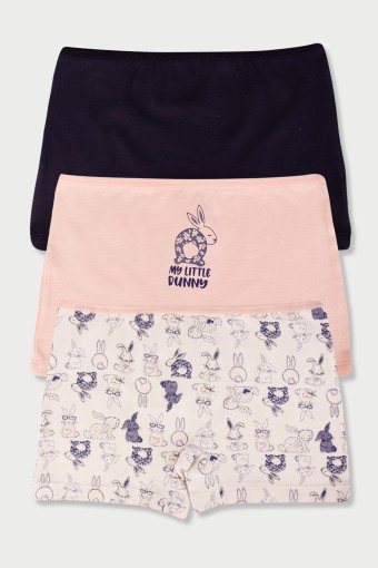Domi - Domi Kids Kız Çocuk Boxer 3'lü - Asorti
