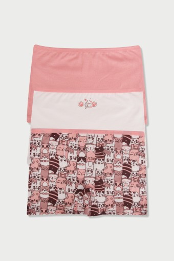 Domi - Domi Kids Kız Çocuk Boxer 3'lü - Asorti