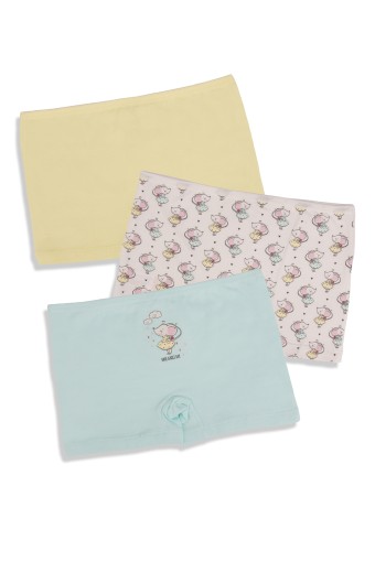 Domi - Domi Kids Kız Çocuk Boxer 3'lü - Asorti