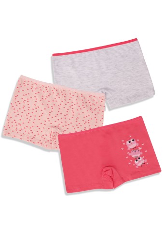 Domi - Domi Kids Kız Çocuk Boxer 3'lü - Asorti