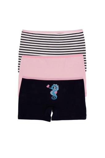 Domi - Domi Kids Kız Çocuk Boxer 3'lü - Asorti (1)