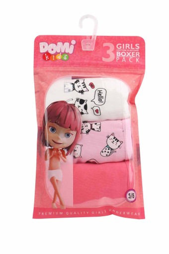 Domi - Domi Kids Kız Çocuk Boxer 3'lü - Asorti (1)
