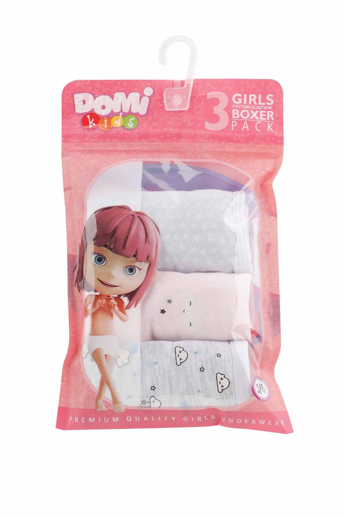 Domi Kids Kız Çocuk Boxer 3'lü - Asorti - Thumbnail