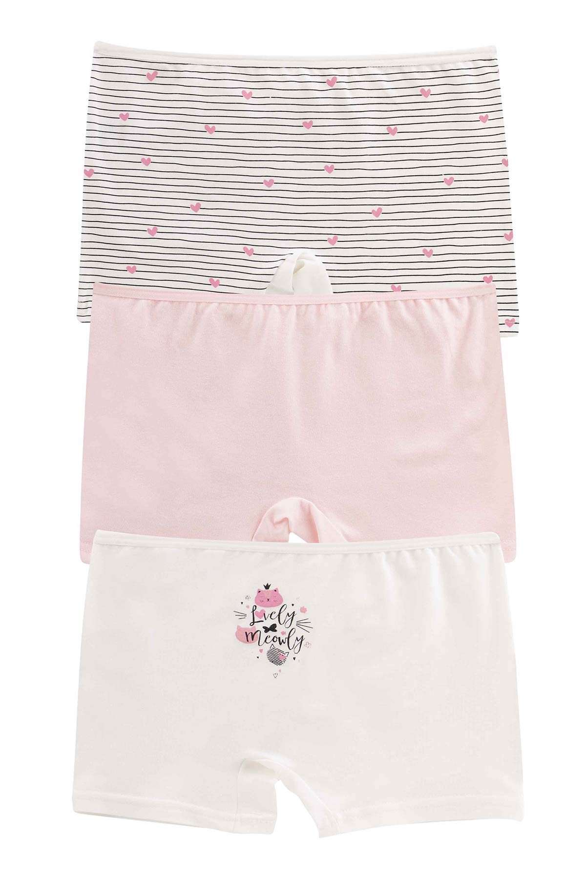 Domi Kids Kız Çocuk Boxer 3'lü - Asorti - Thumbnail