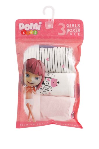 Domi - Domi Kids Kız Çocuk Boxer 3'lü - Asorti (1)