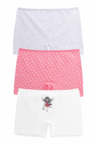 Domi - Domi Kids Kız Çocuk Boxer 3'lü - Asorti