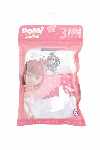 Domi - Domi Kids Kız Çocuk Boxer 3'lü - Asorti (1)