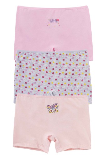 Domi - Domi Kids Kız Çocuk Boxer 3'lü - Asorti