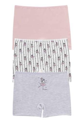 Domi - Domi Kids Kız Çocuk Boxer 3'lü - Asorti