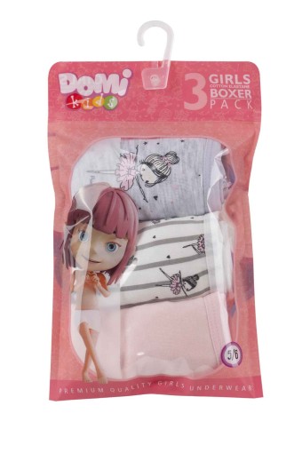 Domi - Domi Kids Kız Çocuk Boxer 3'lü - Asorti (1)