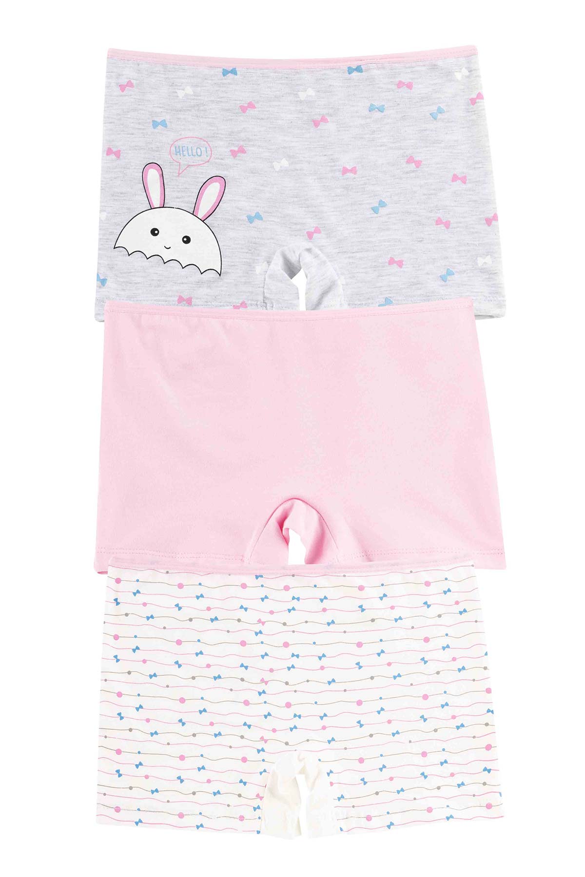 Domi Kids Kız Çocuk Boxer 3'lü - Asorti - Thumbnail