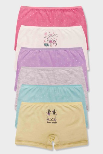 Domi - Domi Kids Kız Çocuk Boxer 6'lı - Asorti