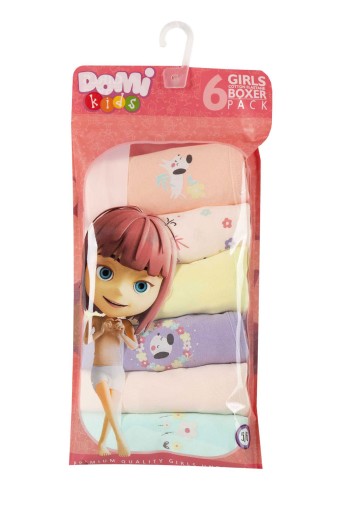 Domi - Domi Kids Kız Çocuk Boxer 6'lı - Asorti (1)