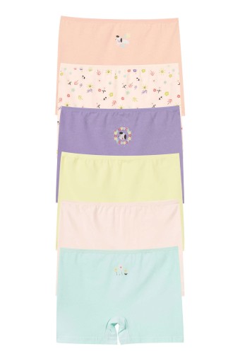 Domi - Domi Kids Kız Çocuk Boxer 6'lı - Asorti