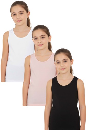Domi - Domi Kids Kız Garson Atlet Kalın Askılı