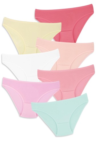 Domi - Domi Kız Çocuk Slip Külot 7'li Pamuk - Asorti