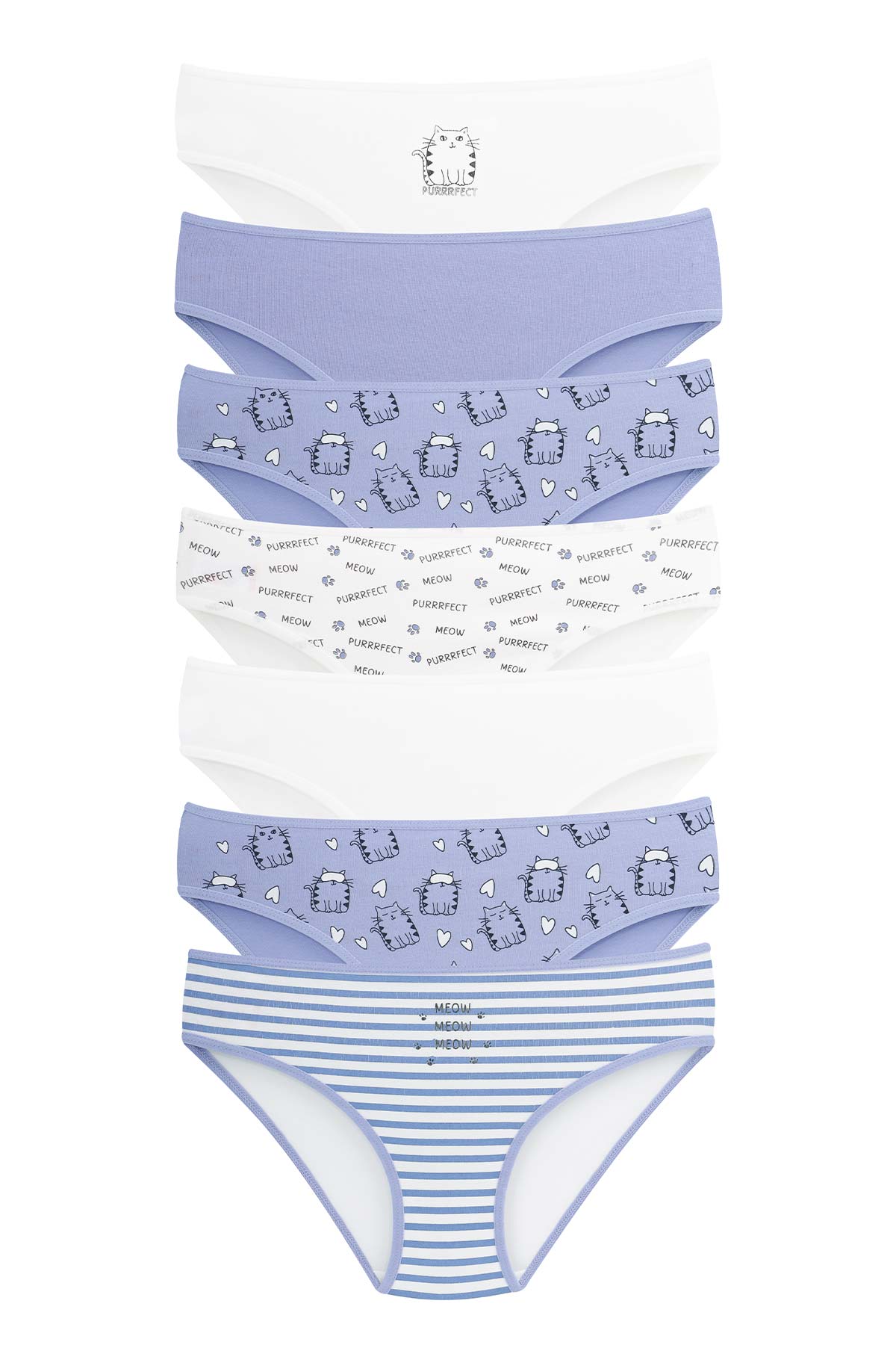 Domi Kız Çocuk Slip Külot Karışık Desenl 7'li Pamuk - Asorti - Thumbnail