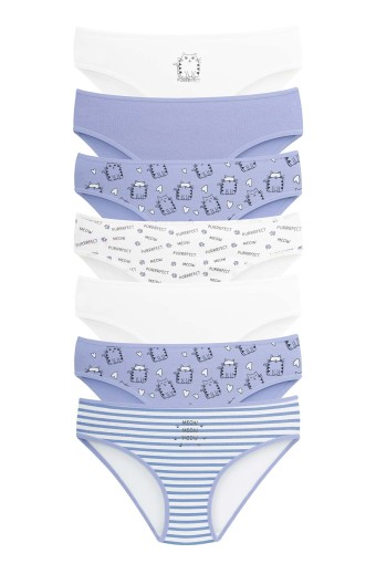 Domi - Domi Kız Çocuk Slip Külot Karışık Desenl 7'li Pamuk - Asorti