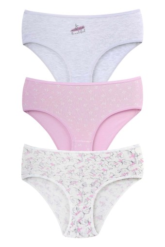 DOMİNANT - Dominant Kadın Bato Külot 3'lü Desenli - Asorti