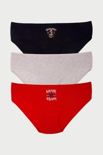 DOMİNANT - Dominant Kadın Bato Külot Büyük Beden 3'lü - ASORTİ (1)