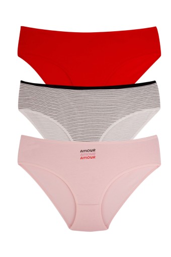 DOMİNANT - Dominant Kadın Bato Külot Büyük Beden 3'lü - Asorti