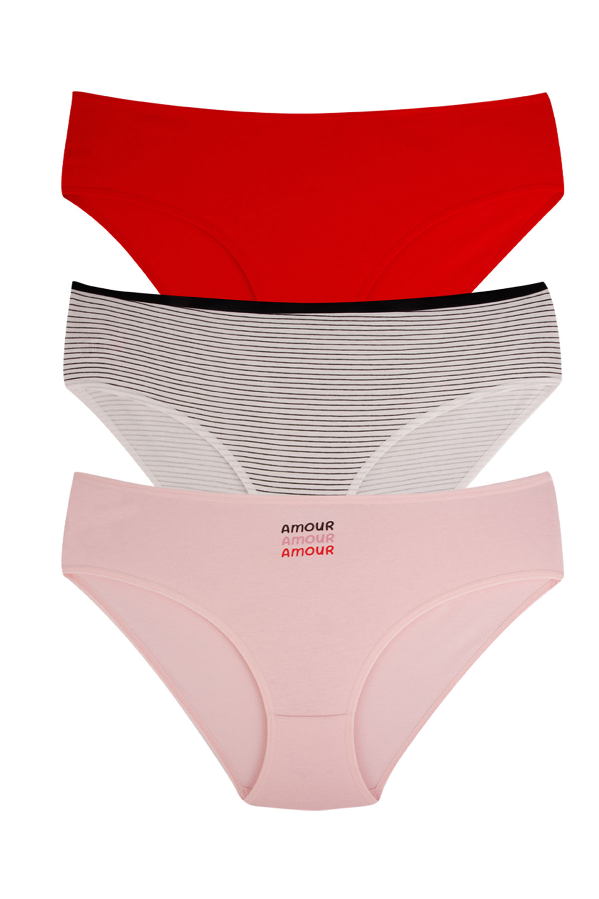 Dominant Kadın Bato Külot Büyük Beden 3'lü - Asorti - Thumbnail