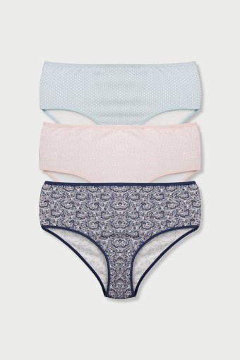 DOMİNANT - Dominant Kadın Bato Külot Büyük Beden 3'lü - Asorti