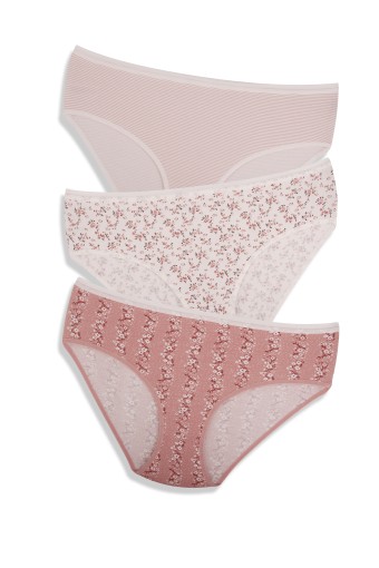 DOMİNANT - Dominant Kadın Bato Külot Büyük Beden 3'lü - Asorti