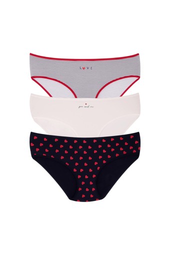 DOMİNANT - Dominant Kadın Bato Külot Büyük Beden 3'lü - Asorti