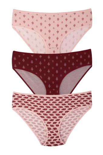 DOMİNANT - Dominant Kadın Bato Külot Büyük Beden 3'lü - Asorti