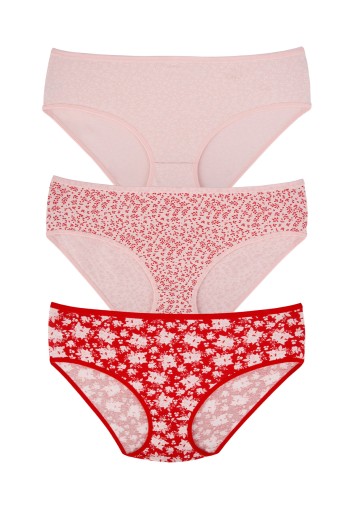 DOMİNANT - Dominant Kadın Bato Külot Büyük Beden 3'lü - Asorti