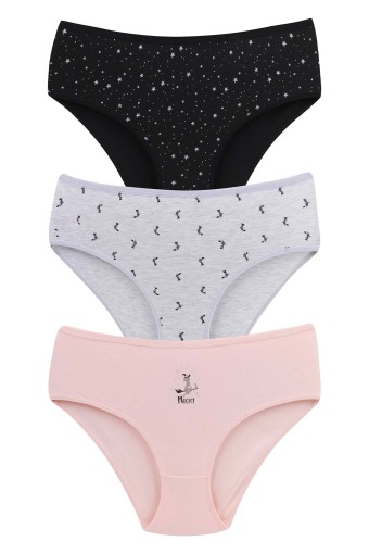 DOMİNANT - Dominant Kadın Bato Külot Büyük Beden 3'lü - Asorti