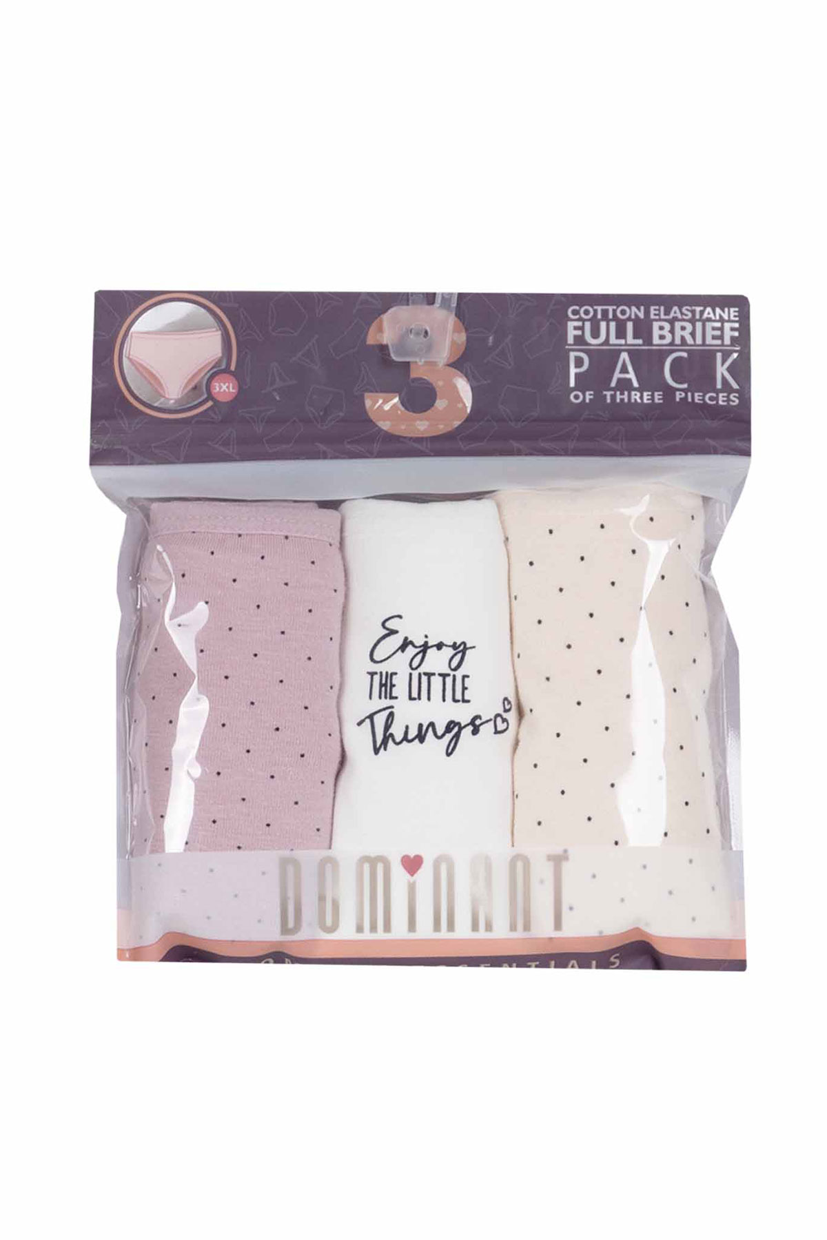 Dominant Kadın Bato Külot Büyük Beden 3'lü - Asorti - Thumbnail