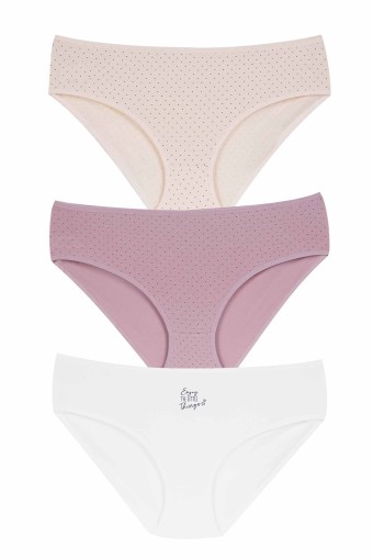 DOMİNANT - Dominant Kadın Bato Külot Büyük Beden 3'lü - Asorti