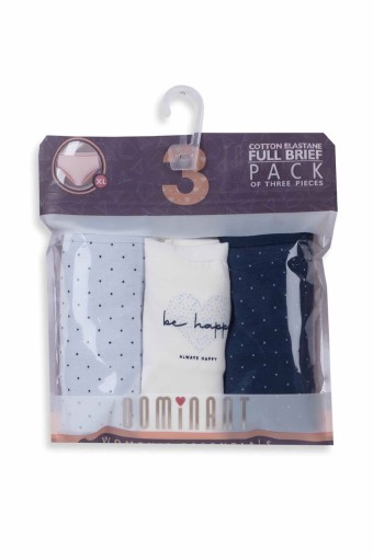 DOMİNANT - Dominant Kadın Bato Külot Büyük Beden 3'lü - Asorti (1)