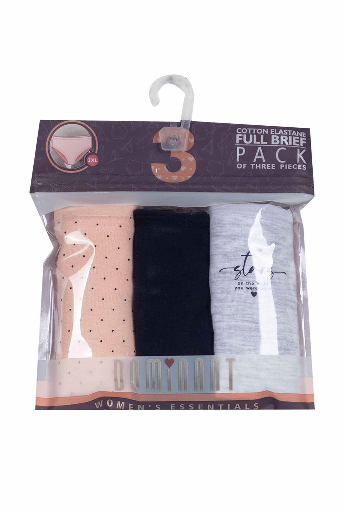 Dominant Kadın Bato Külot Büyük Beden 3'lü - Asorti - Thumbnail