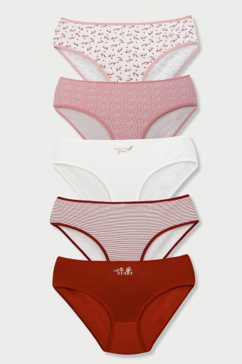 DOMİNANT - Dominant Kadın Bato Külot Büyük Beden 5'li - Asorti