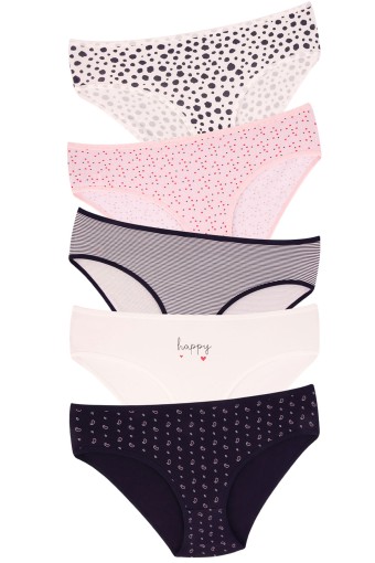 DOMİNANT - Dominant Kadın Bato Külot Büyük Beden 5'li Desenli - Asorti