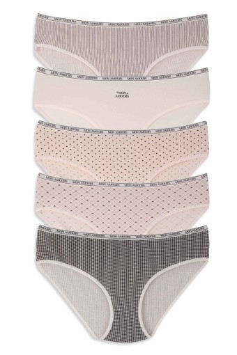 DOMİNANT - Dominant Kadın Bato Külot Büyük Beden 5'li Desenli - Asorti